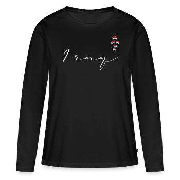 Irak - T-shirt manches longues Premium bio Femme - noir - Devant - Julia (174cm)