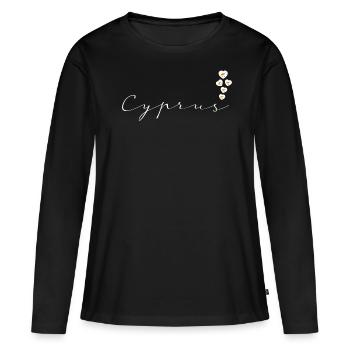 Zypern - Frauen Premium Bio Langarmshirt - Schwarz - Vorne - Julia (174cm)