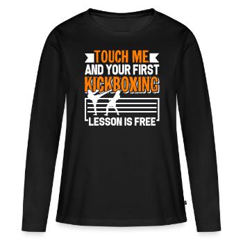Kickboxing First Kickboxing Lesson Is Free - Women's Premium Organic Long Sleeve Shirt - black - Front - Julia (174cm)