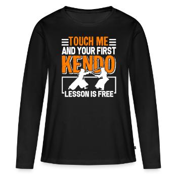 Kendo First Kendo Lesson Is Free - Women's Premium Organic Long Sleeve Shirt - black - Front - Julia (174cm)