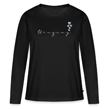 Uruguay - T-shirt manches longues Premium bio Femme - noir - Devant - Julia (174cm)
