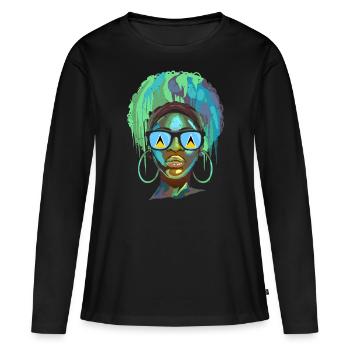 Saint Lucia - Women's Premium Organic Long Sleeve Shirt - black - Front - Julia (174cm)