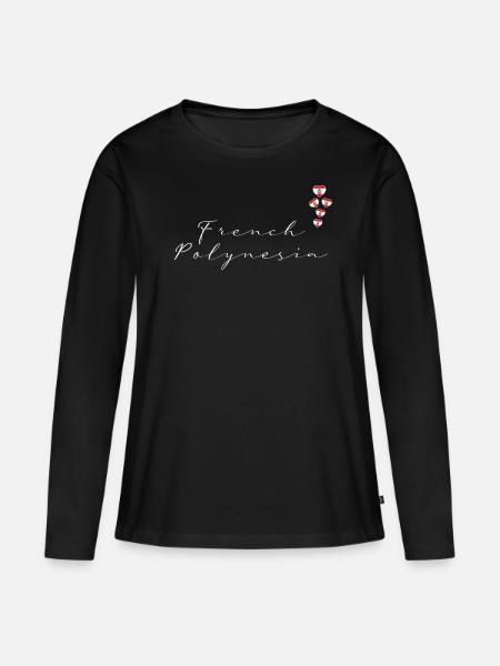 Französisch-Polynesien - Frauen Premium Bio Langarmshirt - Schwarz