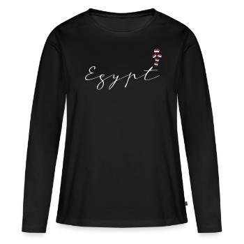 Égypte - T-shirt manches longues Premium bio Femme - noir - Devant - Julia (174cm)