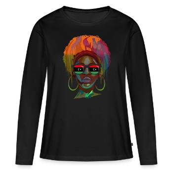 Libyen - Frauen Premium Bio Langarmshirt - Schwarz - Vorne - Julia (174cm)