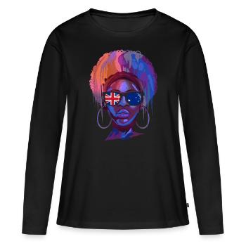 Australie - T-shirt manches longues Premium bio Femme - noir - Devant - Julia (174cm)
