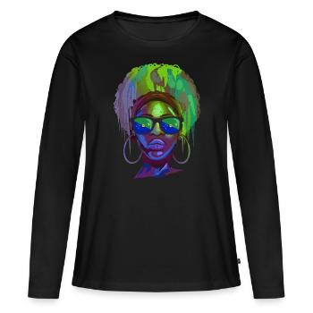 Île Christmas - T-shirt manches longues Premium bio Femme - noir - Devant - Julia (174cm)