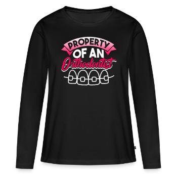Orthodontist Property Of An Orthodontist - Women's Premium Organic Long Sleeve Shirt - black - Front - Julia (174cm)