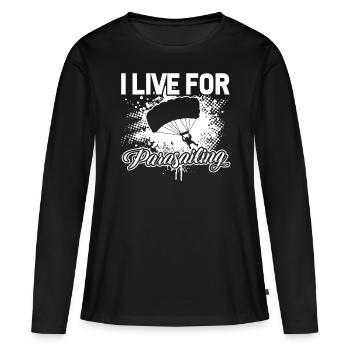 Parasailing I Live For Parasailing - Women's Premium Organic Long Sleeve Shirt - black - Front - Julia (174cm)