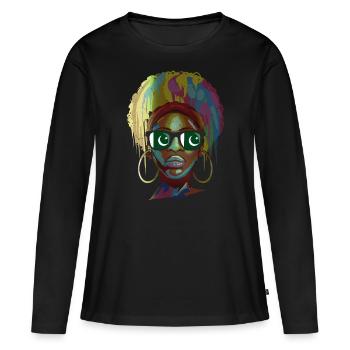 Pakistan - T-shirt manches longues Premium bio Femme - noir - Devant - Julia (174cm)