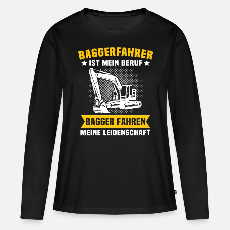 Baggerfuehrer Baggerfahrer - Frauen Premium Bio Langarmshirt - Schwarz
