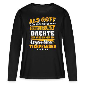 Tierpfleger Sprüche - Frauen Premium Bio Langarmshirt - Schwarz - Vorne - Julia (174cm)