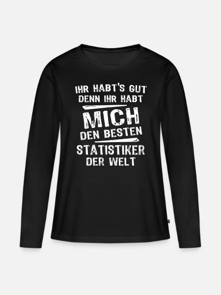 Statistiker - Frauen Premium Bio Langarmshirt - Schwarz