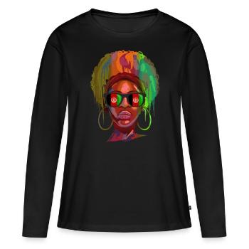 Afghanistan - T-shirt manches longues Premium bio Femme - noir - Devant - Julia (174cm)