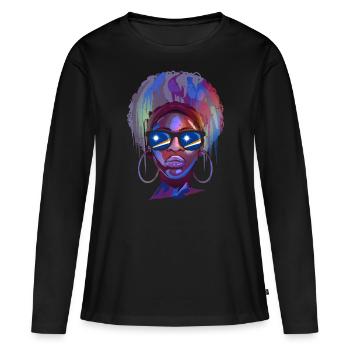 Marshall (Îles) - T-shirt manches longues Premium bio Femme - noir - Devant - Julia (174cm)