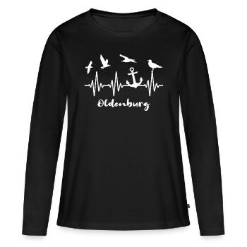 Oldenbourg Oldenburger - T-shirt manches longues Premium bio Femme - noir - Devant - Julia (174cm)