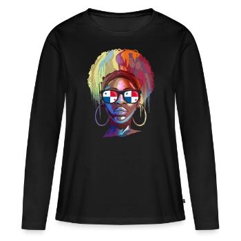 Panama - T-shirt manches longues Premium bio Femme - noir - Devant - Julia (174cm)