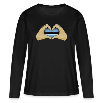 Botswana - T-shirt manches longues Premium bio Femme - noir - Devant - Julia (174cm)