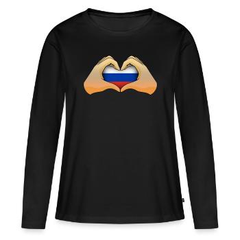 Russia - Women's Premium Organic Long Sleeve Shirt - black - Front - Julia (174cm)