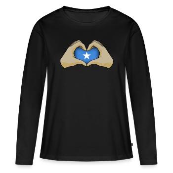 Somalie - T-shirt manches longues Premium bio Femme - noir - Devant - Julia (174cm)
