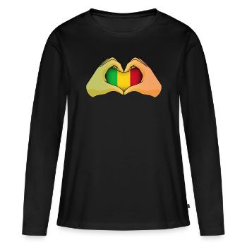 Mali - T-shirt manches longues Premium bio Femme - noir - Devant - Julia (174cm)