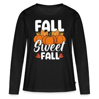 Automne - T-shirt manches longues Premium bio Femme - noir - Devant - Julia (174cm)