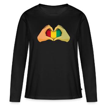 Guinée - T-shirt manches longues Premium bio Femme - noir - Devant - Julia (174cm)