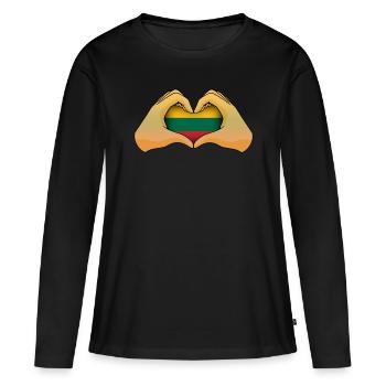Lithuania - Women's Premium Organic Long Sleeve Shirt - black - Front - Julia (174cm)