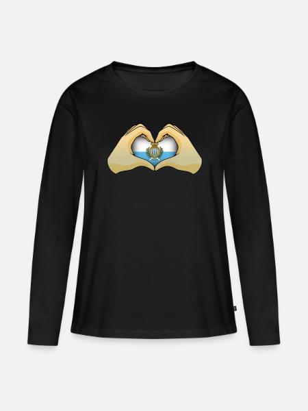 San Marino - Frauen Premium Bio Langarmshirt - Schwarz