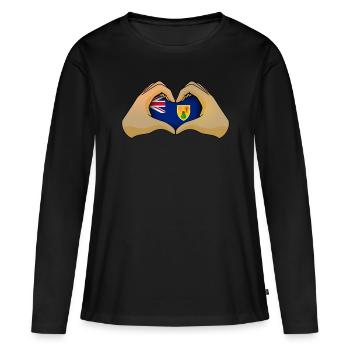 Turks et Caicos (Îles) - T-shirt manches longues Premium bio Femme - noir - Devant - Julia (174cm)