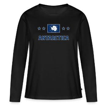 Antarctique - T-shirt manches longues Premium bio Femme - noir - Devant - Julia (174cm)