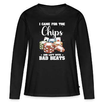 Poker Poker Players Cartes de poker - T-shirt manches longues Premium bio Femme - noir - Devant - Julia (174cm)