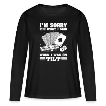 Poker - Frauen Premium Bio Langarmshirt - Schwarz - Vorne - Julia (174cm)