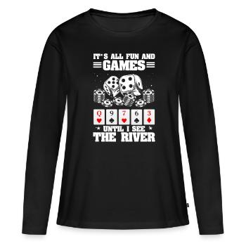 Poker Poker Joueurs Poker - T-shirt manches longues Premium bio Femme - noir - Devant - Julia (174cm)
