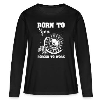 Casino - T-shirt manches longues Premium bio Femme - noir - Devant - Julia (174cm)