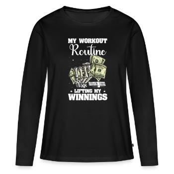 Jeux de casino - T-shirt manches longues Premium bio Femme - noir - Devant - Julia (174cm)