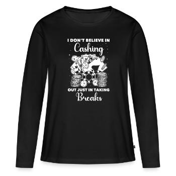 Casino - T-shirt manches longues Premium bio Femme - noir - Devant - Julia (174cm)