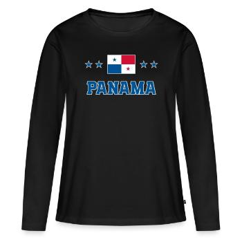 Panama - T-shirt manches longues Premium bio Femme - noir - Devant - Julia (174cm)