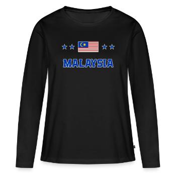 Malaysia - Frauen Premium Bio Langarmshirt - Schwarz - Vorne - Julia (174cm)
