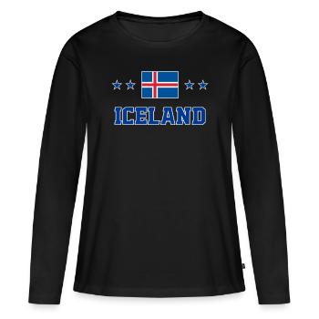 Island - Frauen Premium Bio Langarmshirt - Schwarz - Vorne - Julia (174cm)