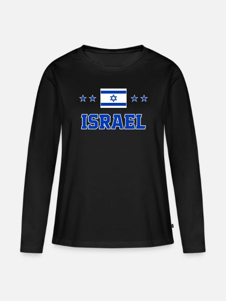 Israel - Frauen Premium Bio Langarmshirt - Schwarz