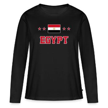 Égypte - T-shirt manches longues Premium bio Femme - noir - Devant - Julia (174cm)