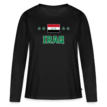 Irak - T-shirt manches longues Premium bio Femme - noir - Devant - Julia (174cm)