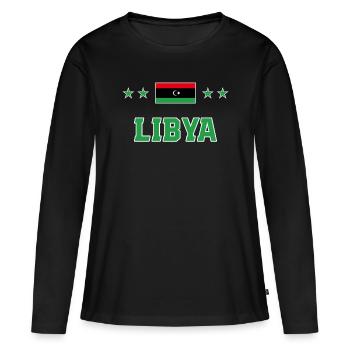 Libyen - Frauen Premium Bio Langarmshirt - Schwarz - Vorne - Julia (174cm)