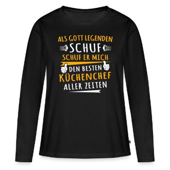 Küchenchef - Frauen Premium Bio Langarmshirt - Schwarz - Vorne - Julia (174cm)