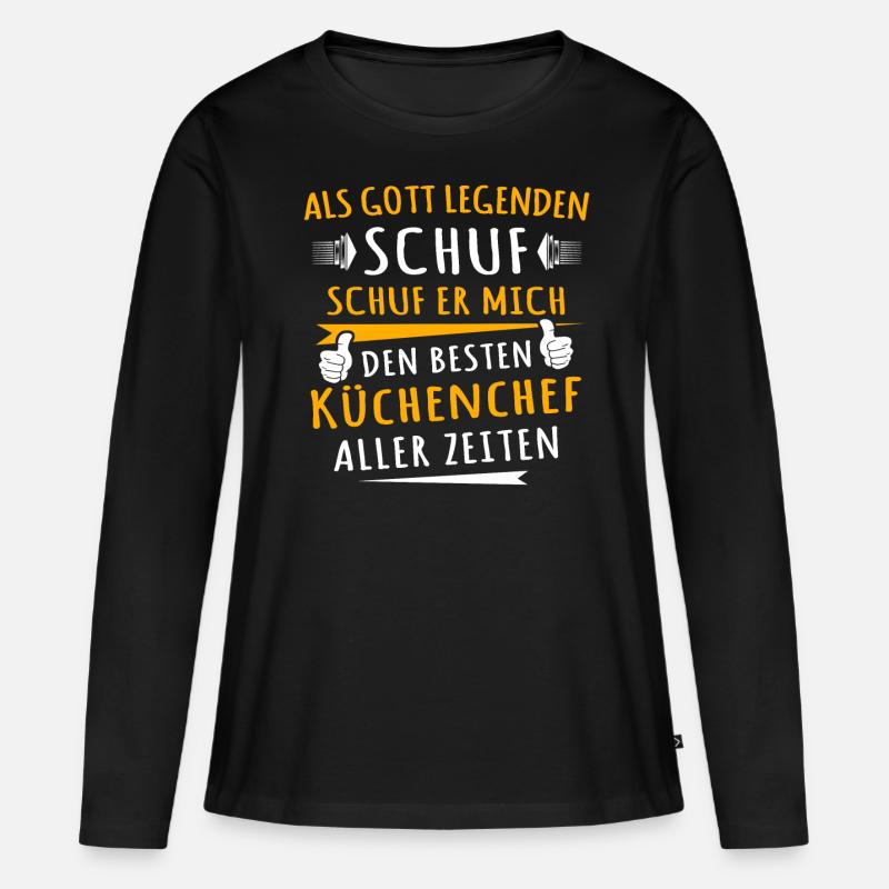 Küchenchef - Frauen Premium Bio Langarmshirt - Schwarz
