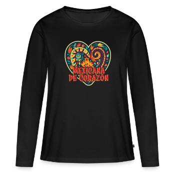 Mexiko Strandurlaub am Meer Design Strandmotiv - Frauen Premium Bio Langarmshirt - Schwarz - Vorne - Julia (174cm)