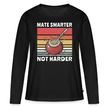 Buveurs de thé Yerba mate - T-shirt manches longues Premium bio Femme - noir - Devant - Julia (174cm)