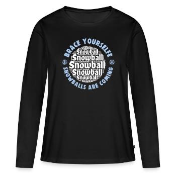 Schneeballschlacht - Préparez-vous les boules de neige sont - T-shirt manches longues Premium bio Femme - noir - Devant - Julia (174cm)