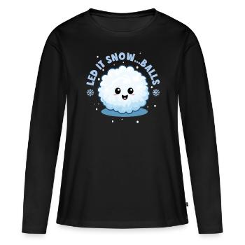 Bataille de boules de neige - Laissez neiger... Boules - T-shirt manches longues Premium bio Femme - noir - Devant - Julia (174cm)